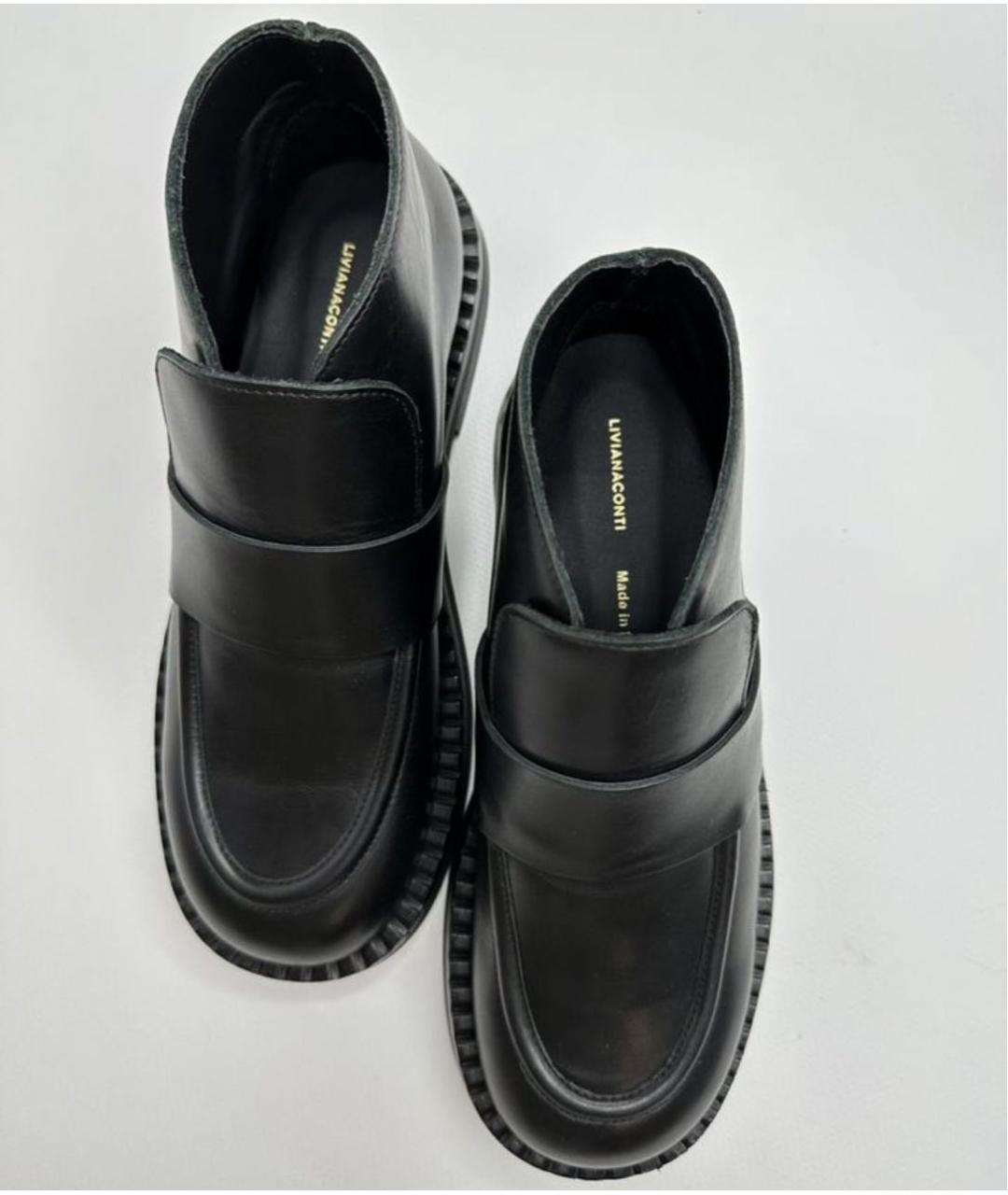 LIVIANA CONTI Черные кожаные лоферы, фото 7