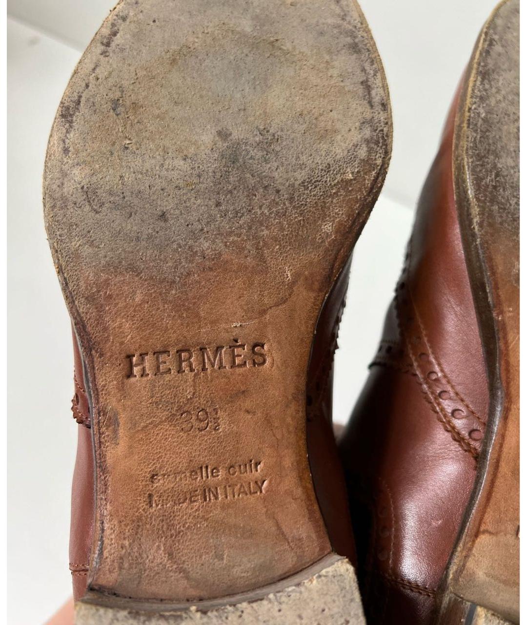 HERMES Коричневые ботинки, фото 4