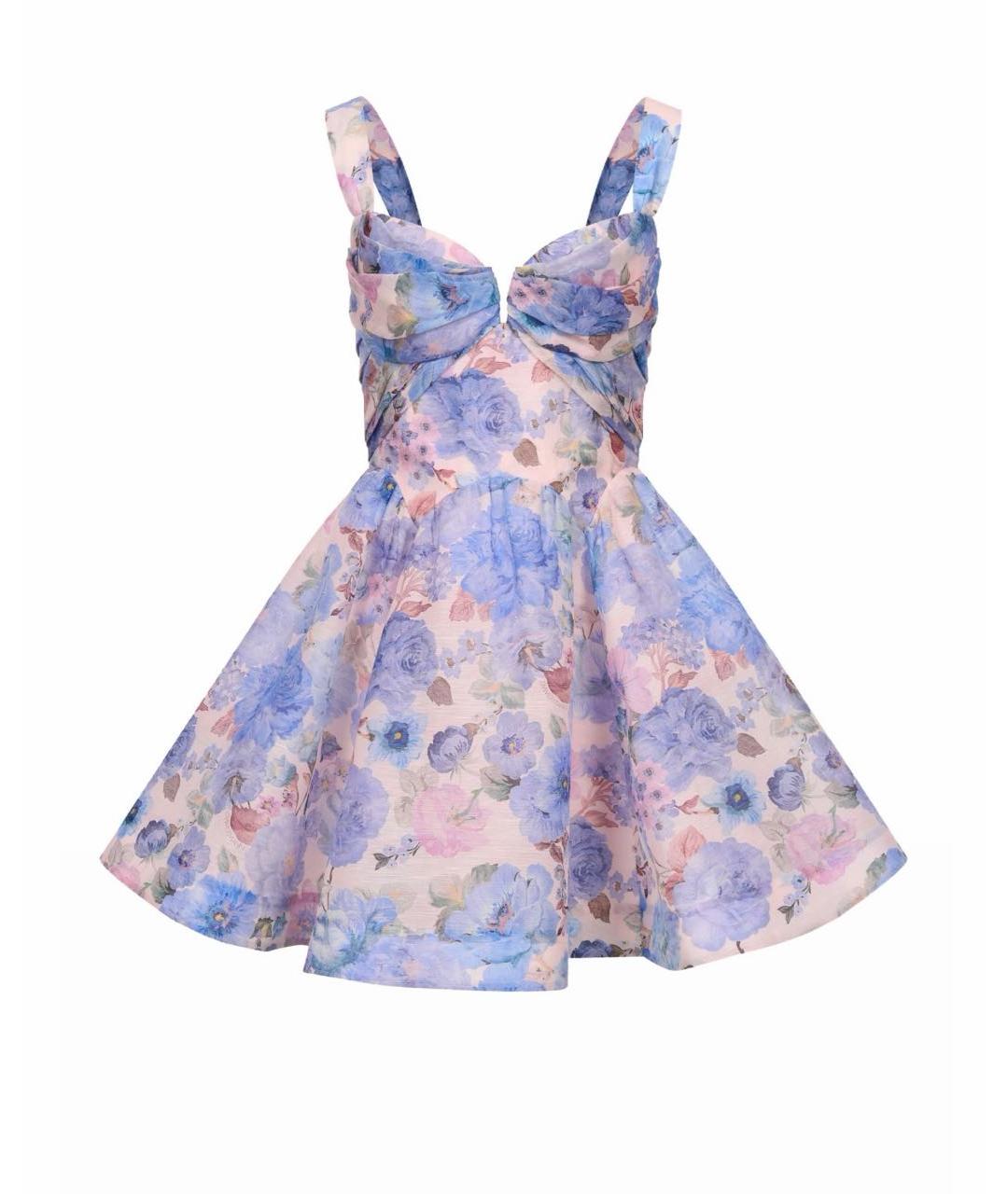 ZIMMERMANN Голубое льняное коктейльное платье, фото 5