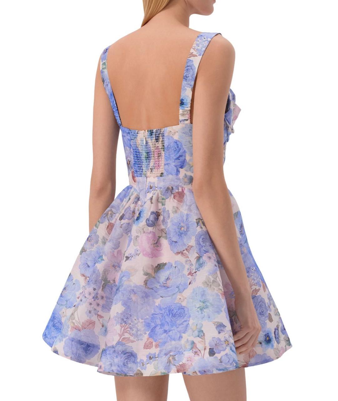 ZIMMERMANN Голубое льняное коктейльное платье, фото 3