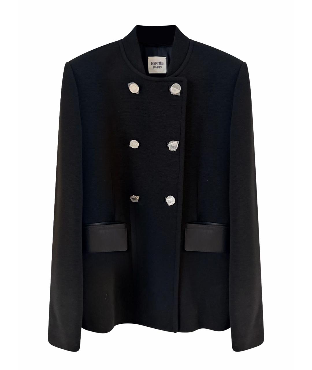 HERMES Темно-синий шерстяной жакет/пиджак, фото 1