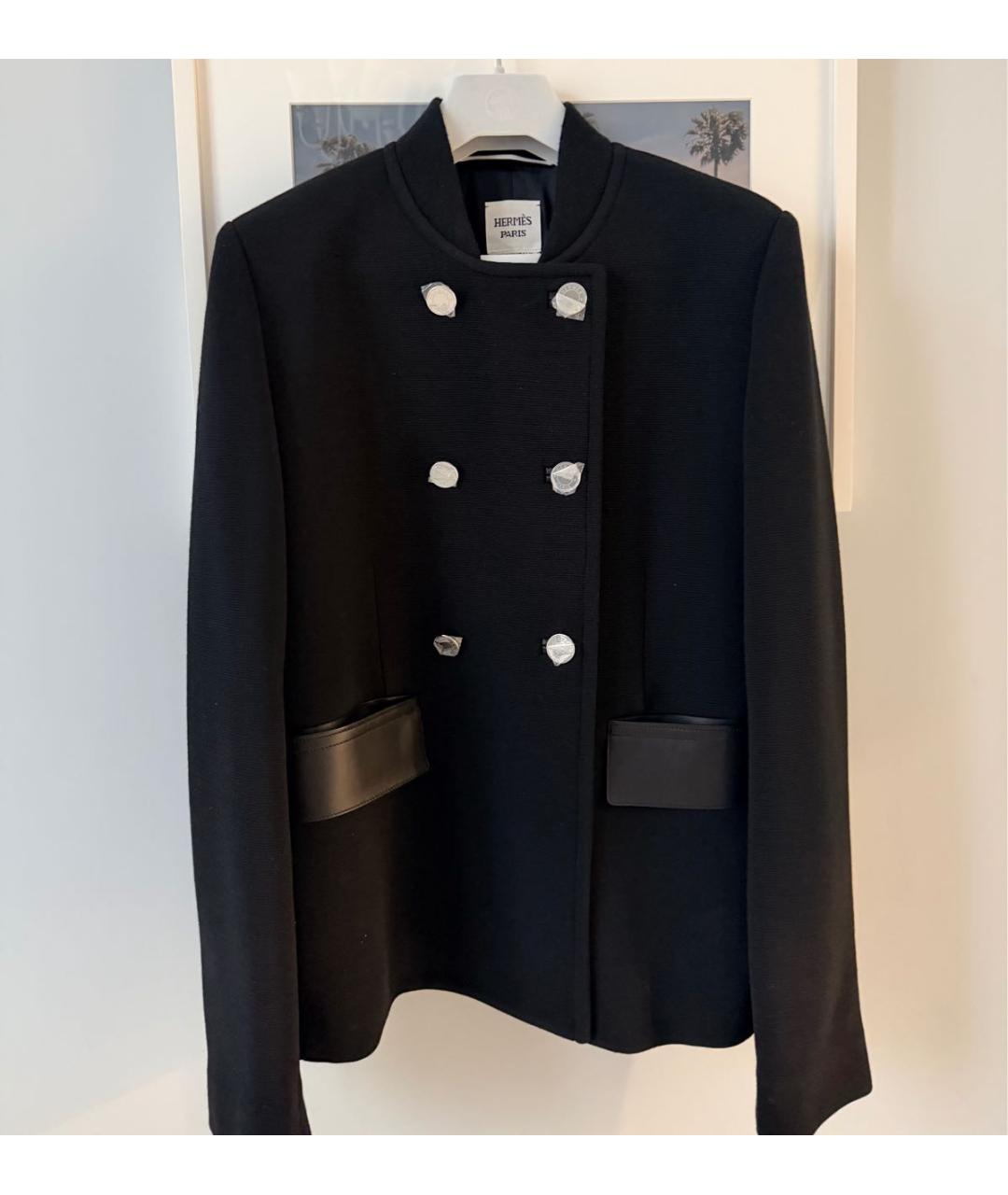 HERMES Темно-синий шерстяной жакет/пиджак, фото 5