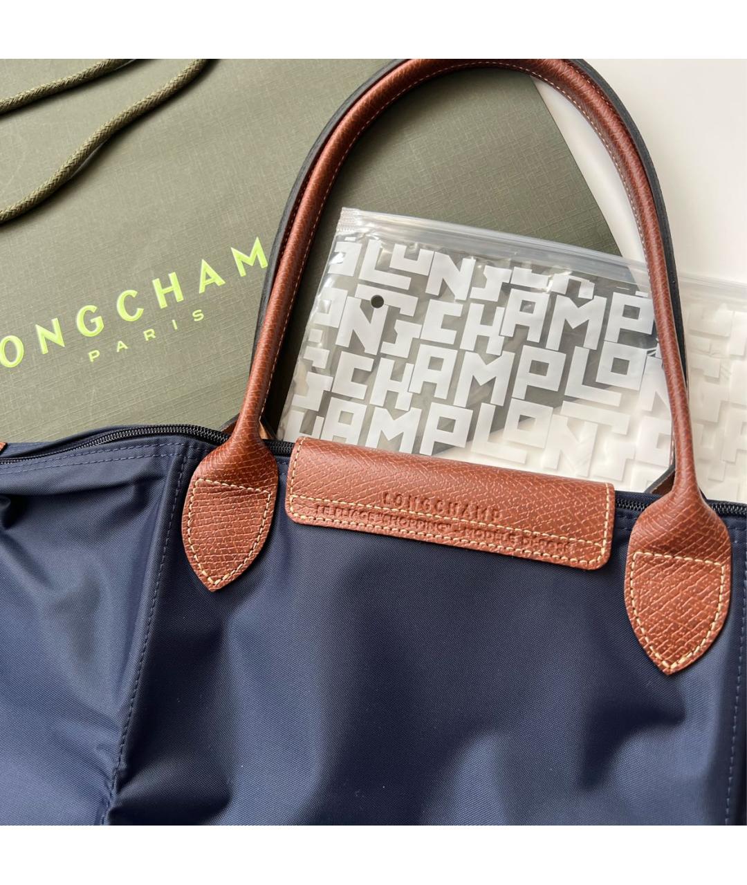 LONGCHAMP Темно-синяя тканевая сумка тоут, фото 7