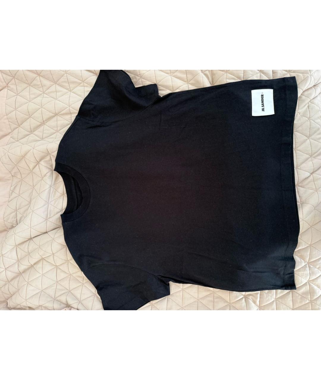 JIL SANDER Черная хлопковая майка, фото 2