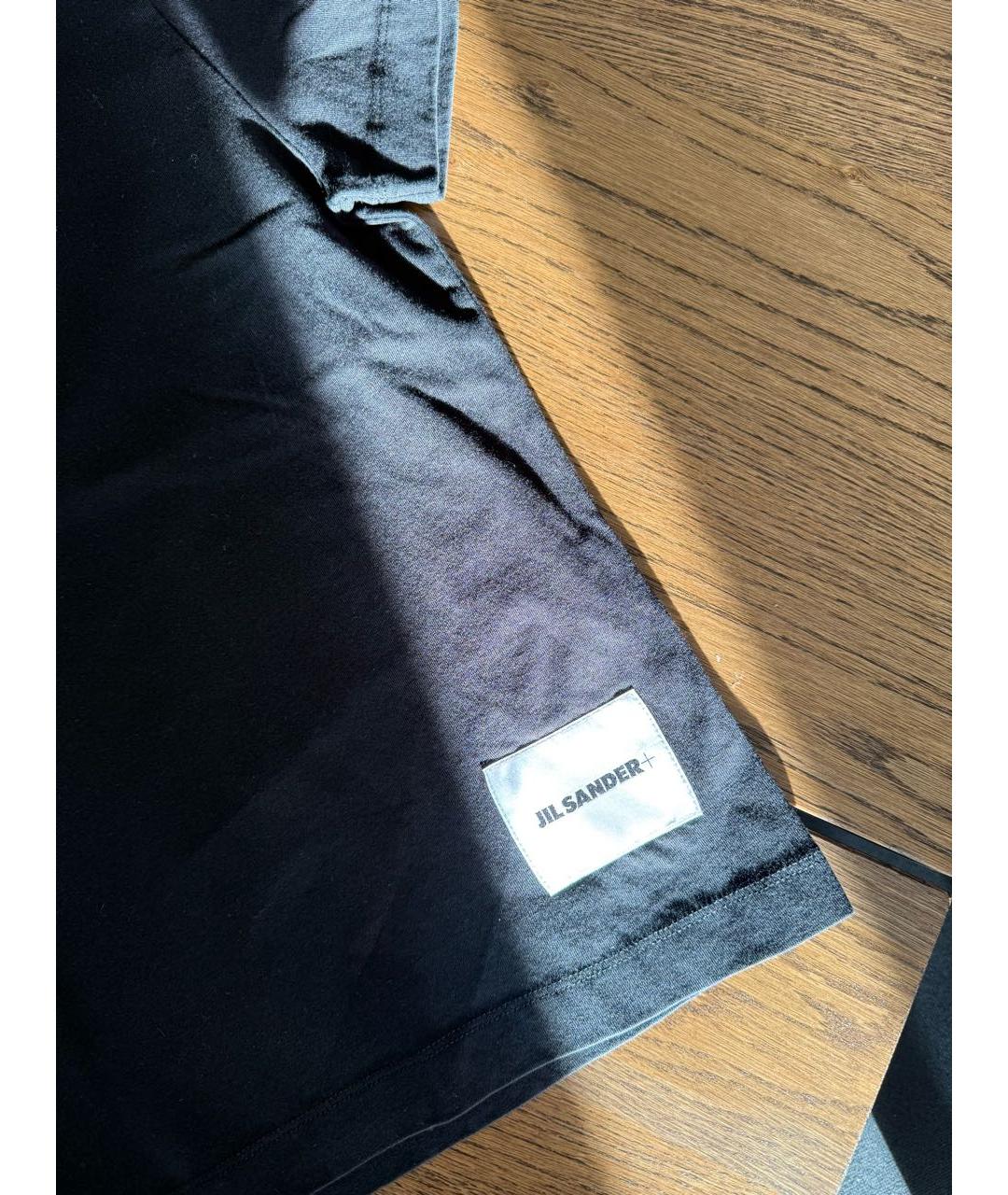 JIL SANDER Черная хлопковая майка, фото 3