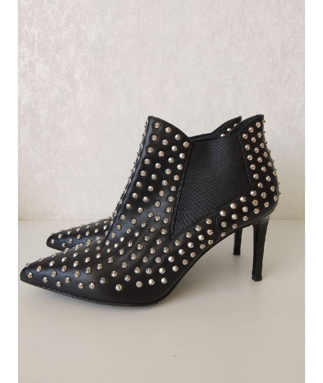 SAINT LAURENT Черные кожаные ботильоны, фото 3