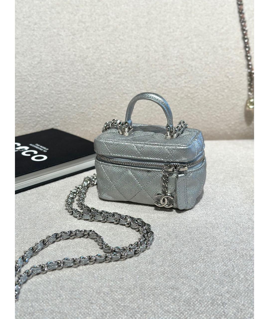 CHANEL Серебряная кожаная сумка через плечо, фото 9