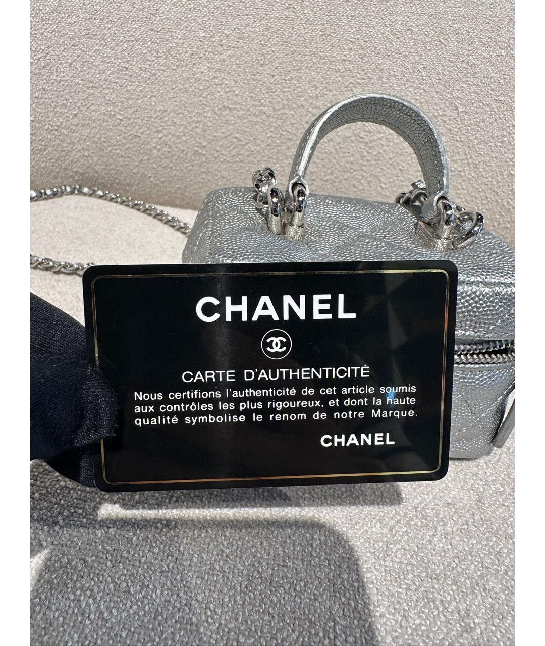 CHANEL Серебряная кожаная сумка через плечо, фото 8