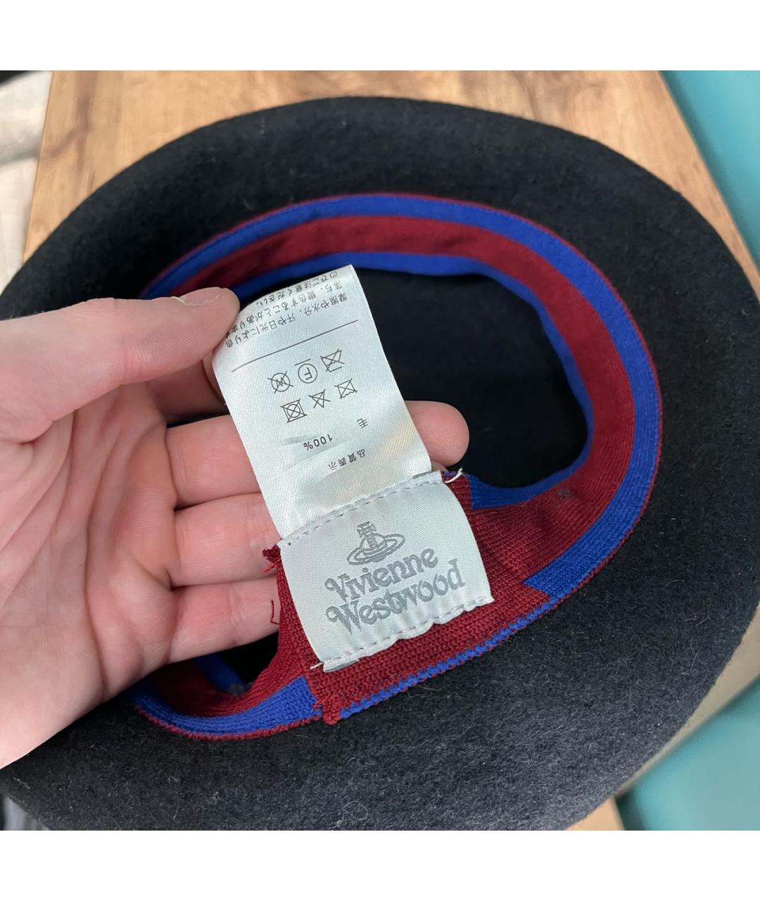 VIVIENNE WESTWOOD Черная шерстяная шляпа, фото 5