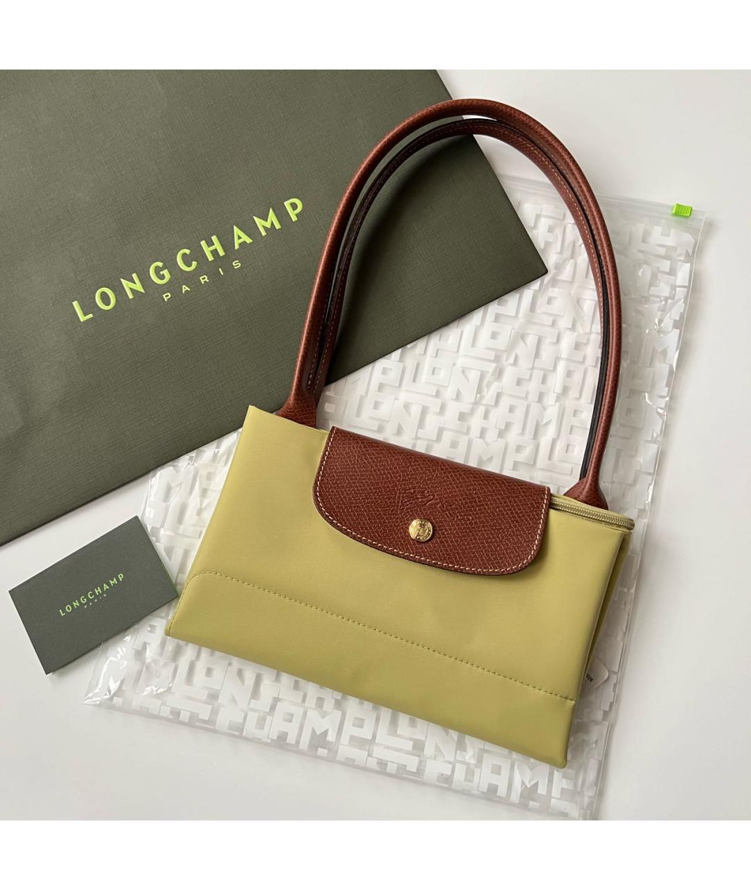 LONGCHAMP Зеленая тканевая сумка тоут, фото 6