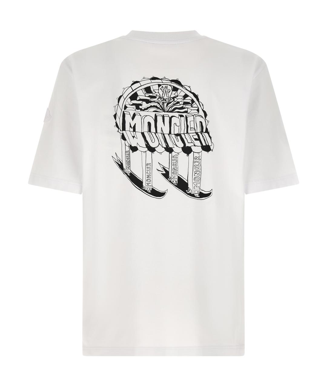 MONCLER Белая хлопковая футболка, фото 2