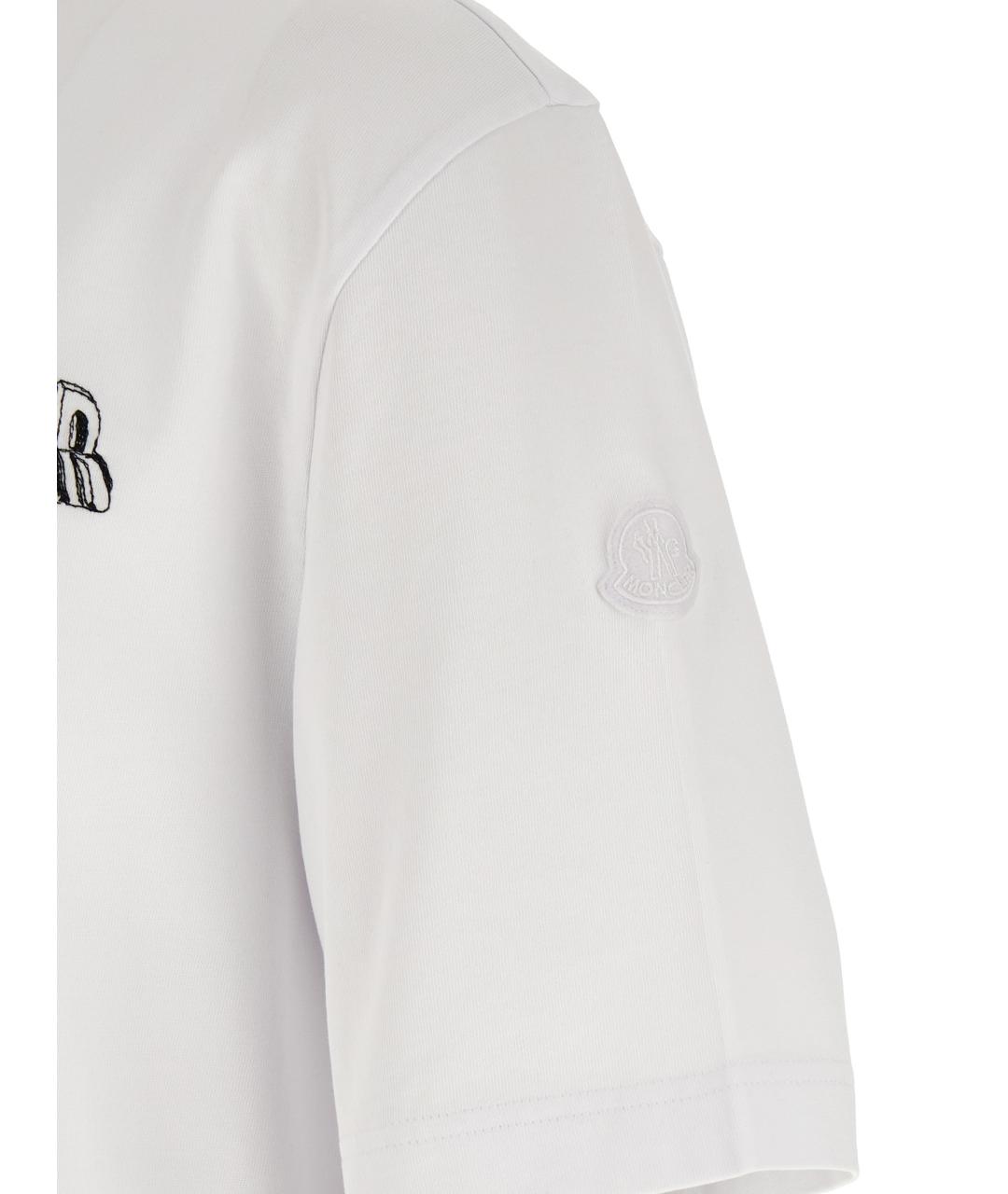 MONCLER Белая хлопковая футболка, фото 4