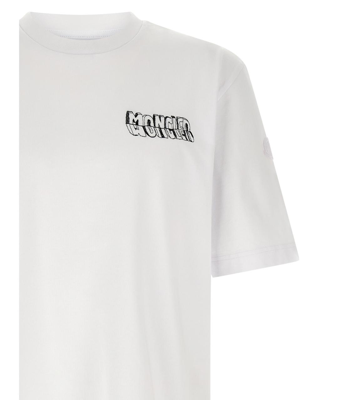 MONCLER Белая хлопковая футболка, фото 3