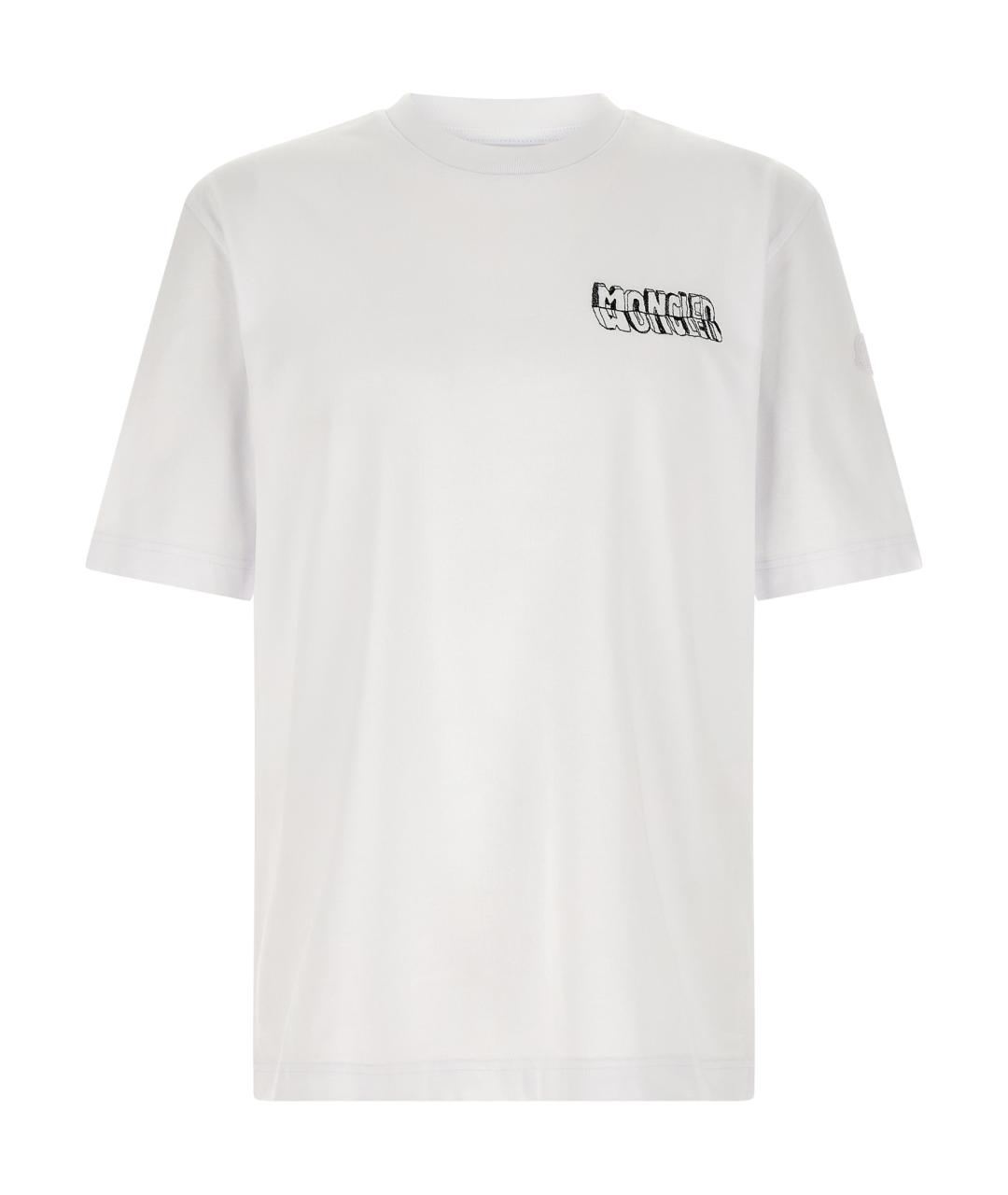 MONCLER Белая хлопковая футболка, фото 1