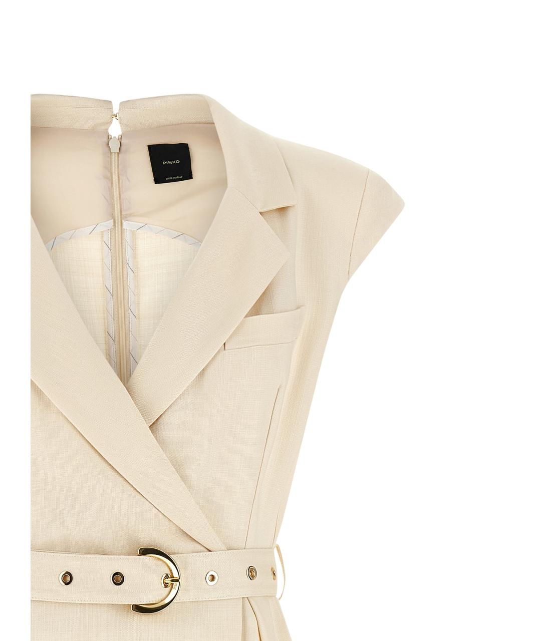 PINKO Белое вискозное платье, фото 3