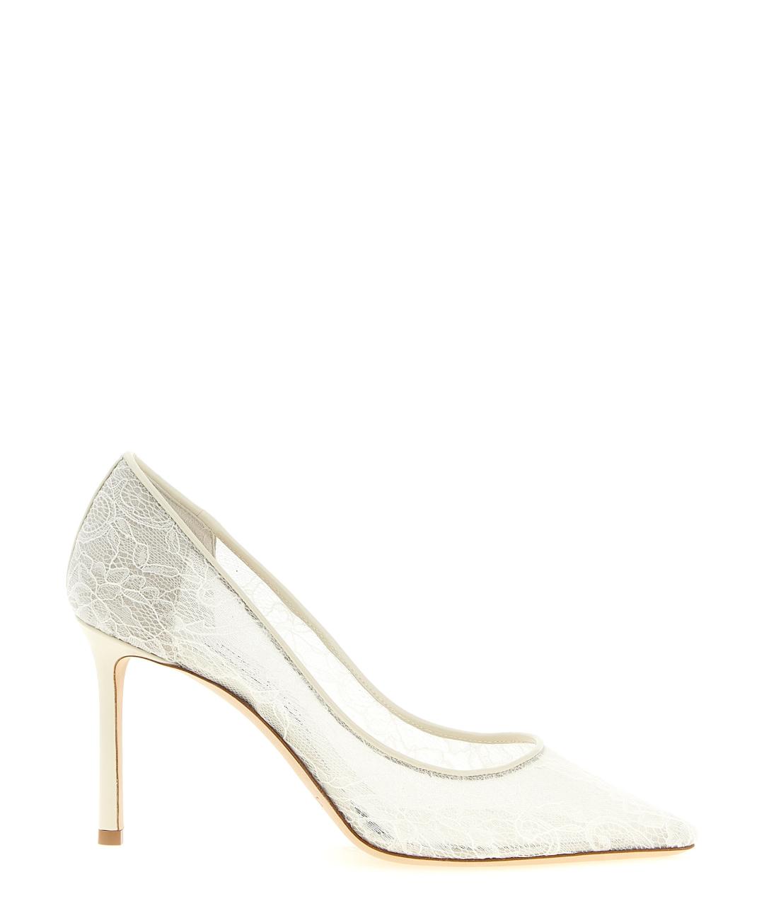 JIMMY CHOO Белые текстильные туфли, фото 1