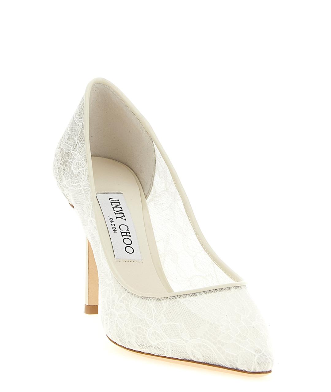 JIMMY CHOO Белые текстильные туфли, фото 2