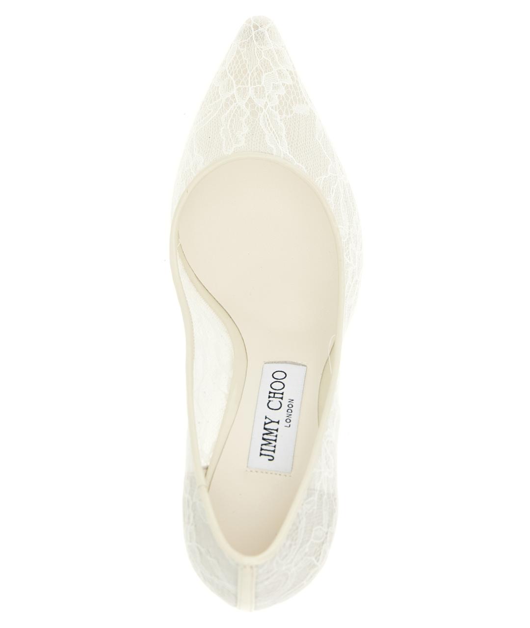 JIMMY CHOO Белые текстильные туфли, фото 4