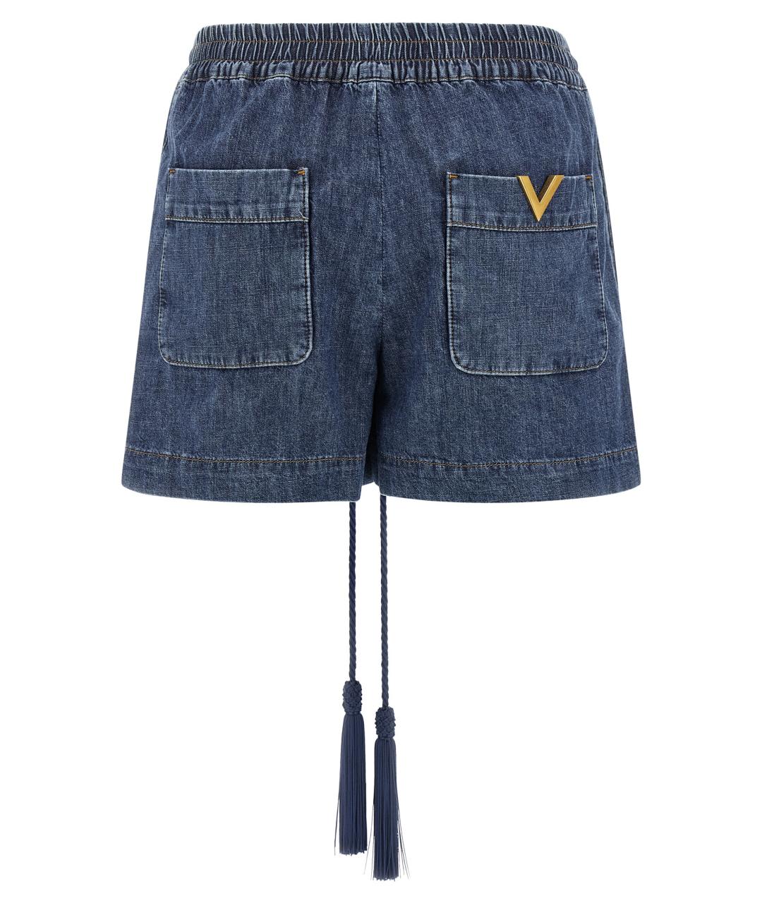 VALENTINO Синие хлопковые шорты, фото 2