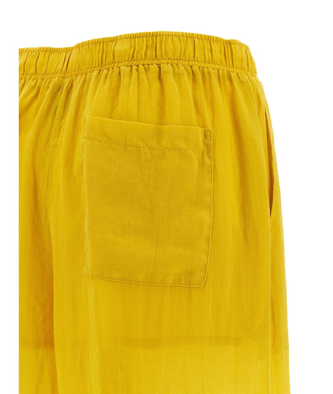 NUDE Желтые льняные прямые брюки, фото 4