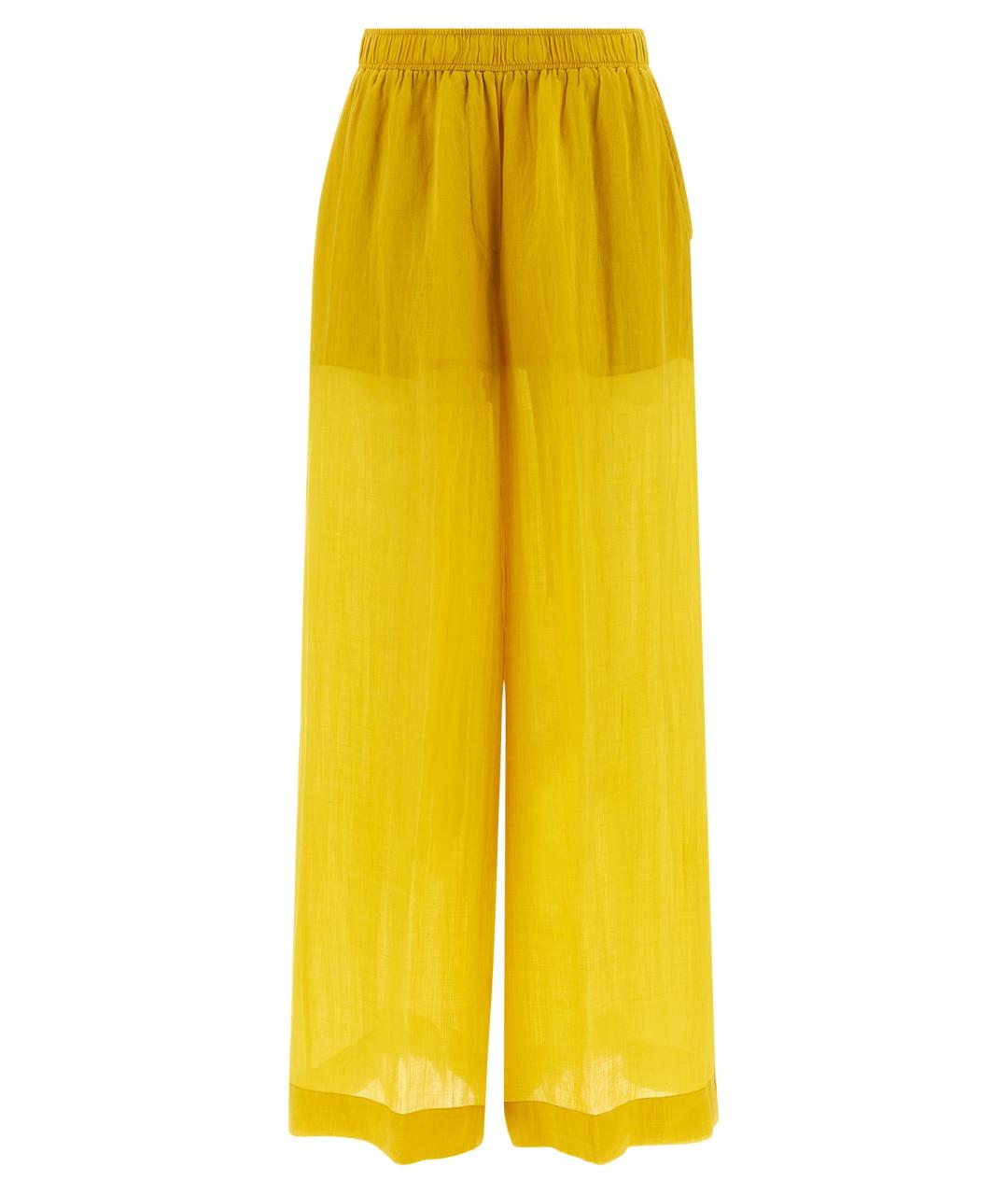 NUDE Желтые льняные прямые брюки, фото 1