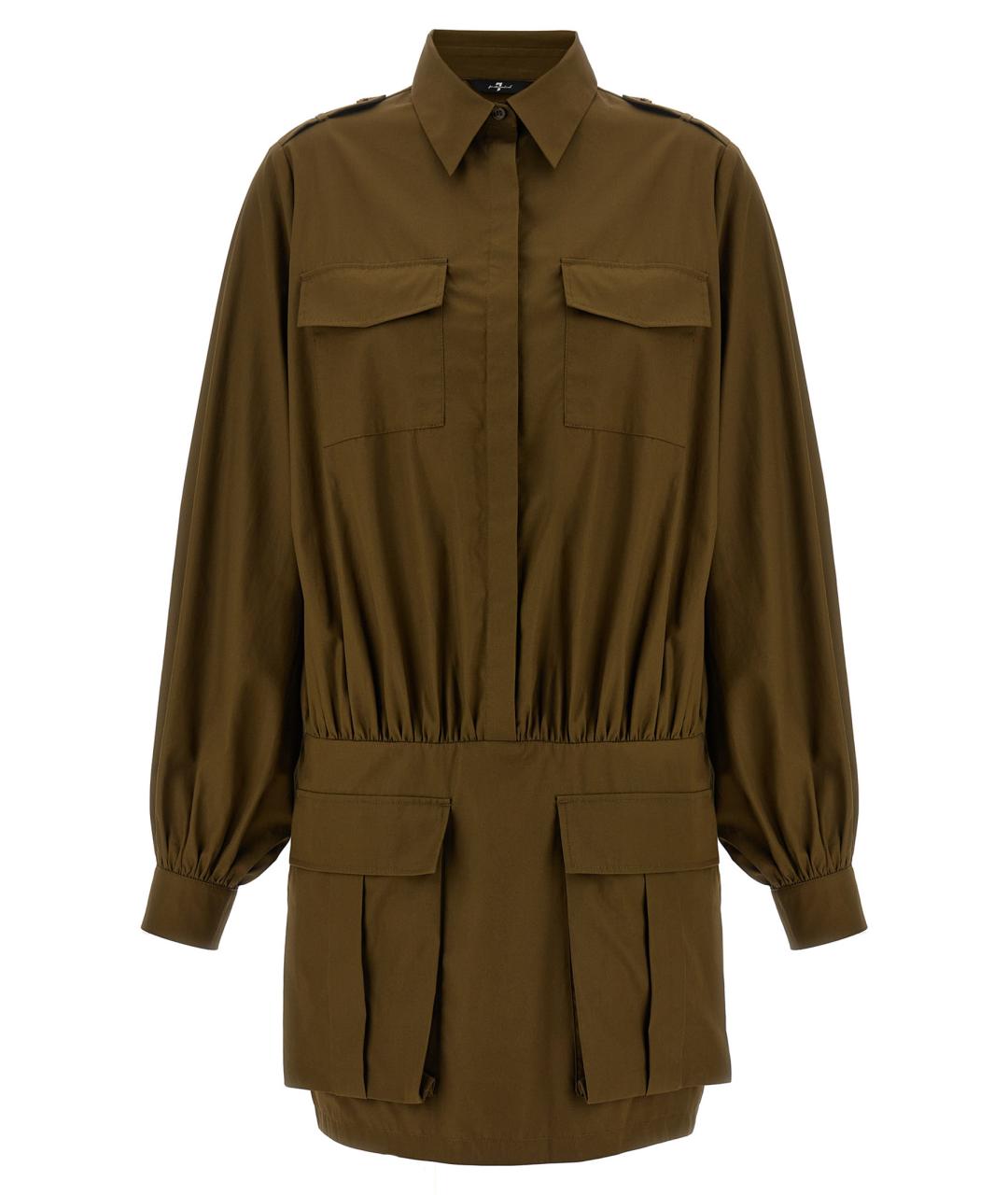 7 FOR ALL MANKIND Коричневое хлопковое платье, фото 1