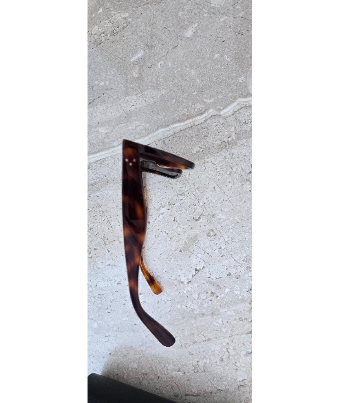 CELINE Коричневые пластиковые солнцезащитные очки, фото 2