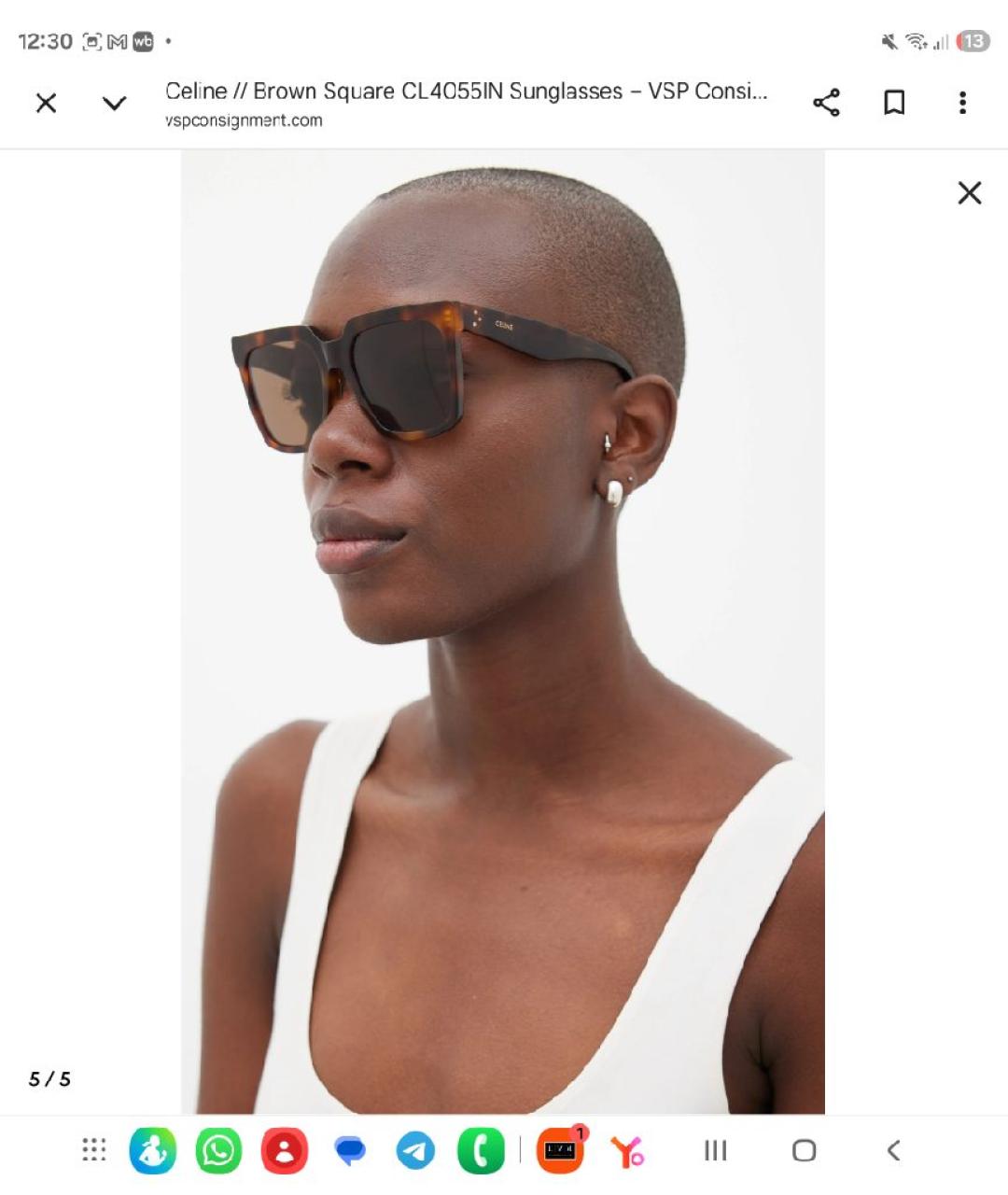 CELINE Коричневые пластиковые солнцезащитные очки, фото 7