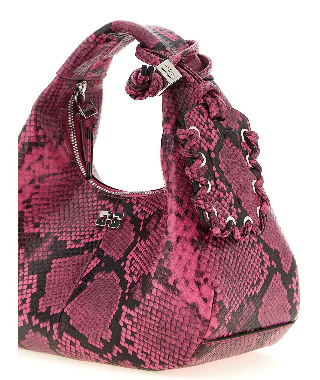 GANNI Фуксия синтетическая сумка с короткими ручками, фото 3