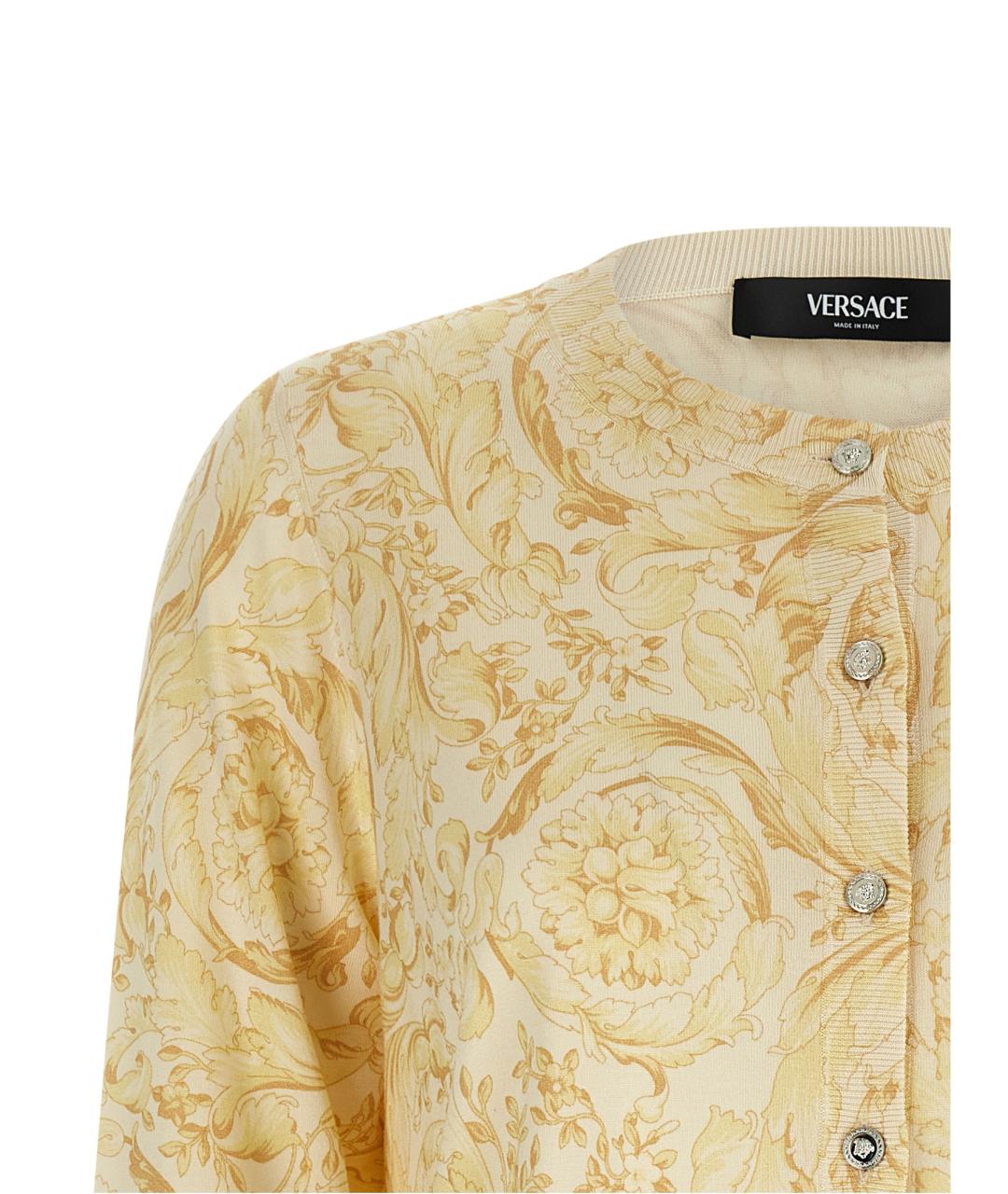VERSACE Желтый шелковый кардиган, фото 3