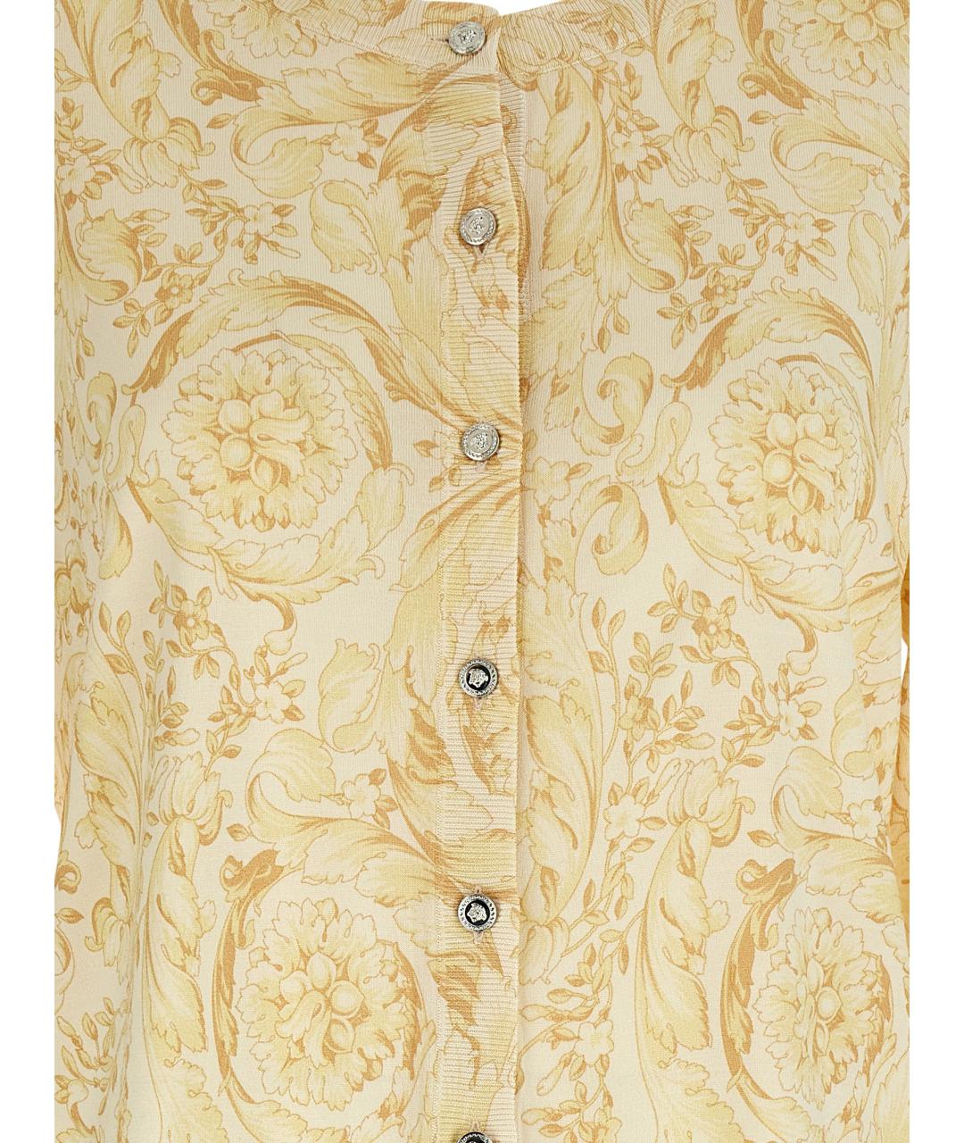 VERSACE Желтый шелковый кардиган, фото 4