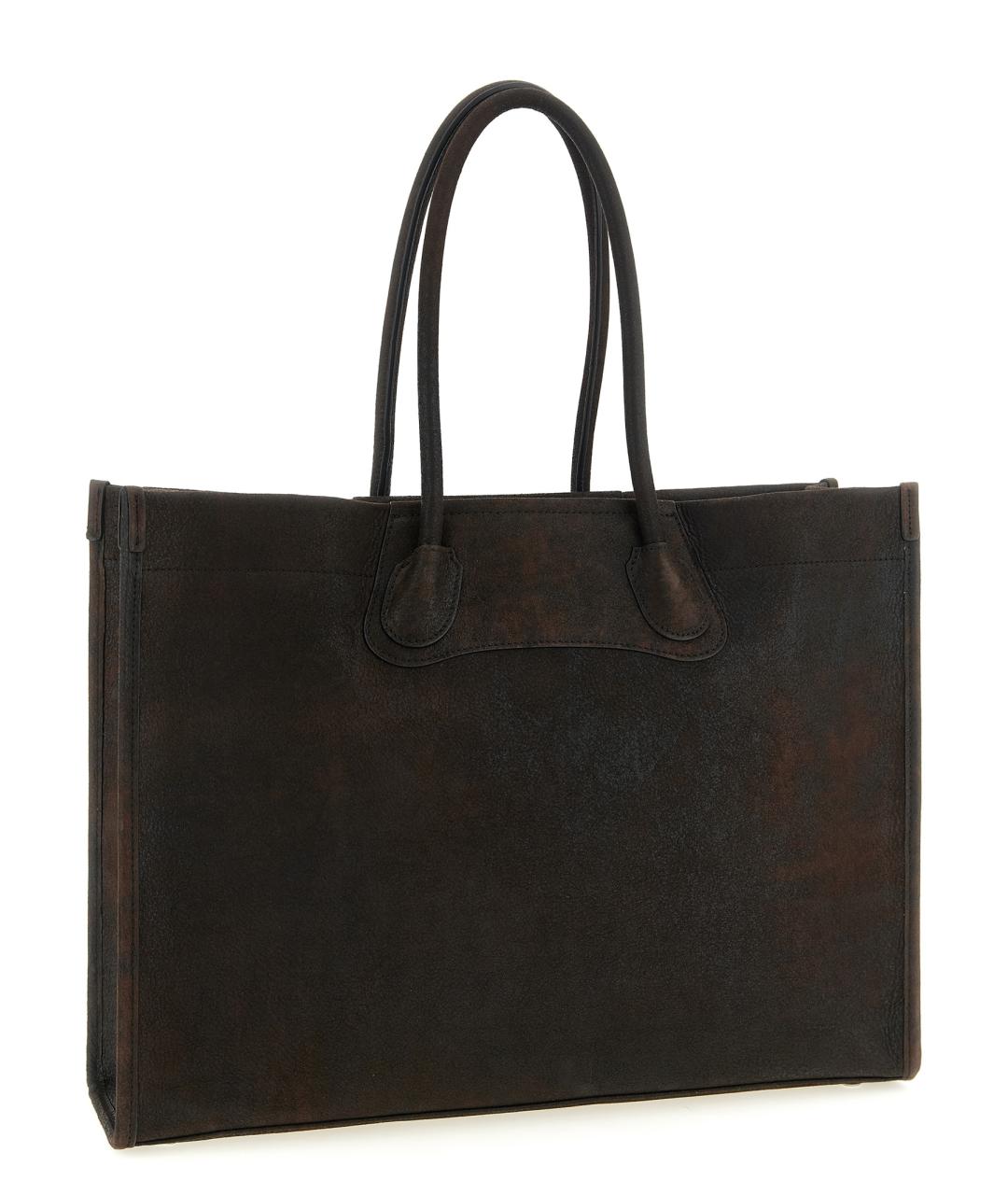 VIVIENNE WESTWOOD Коричневая кожаная сумка тоут, фото 2