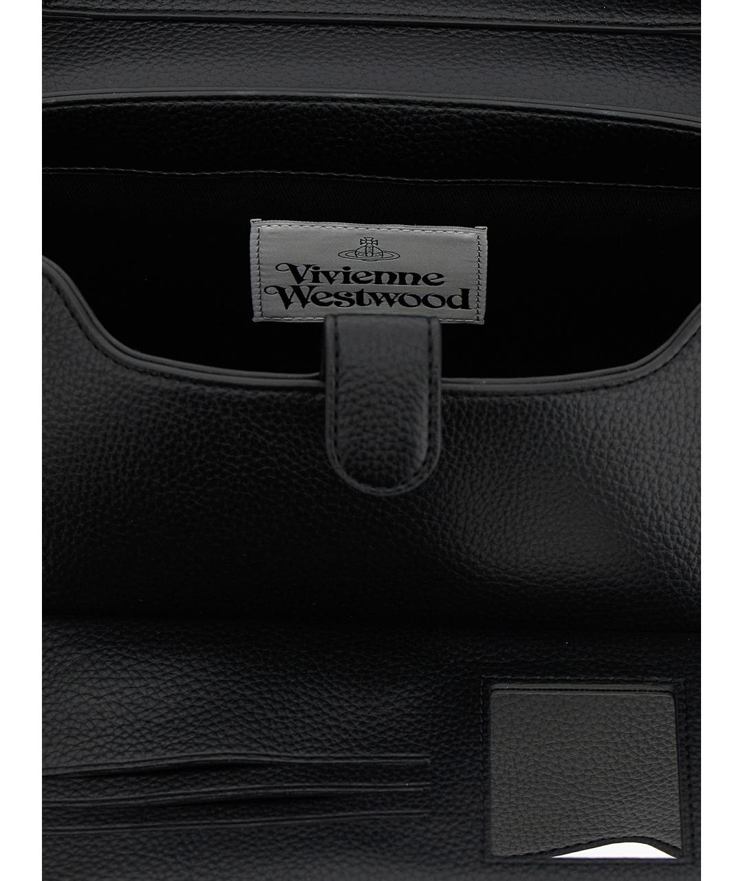 VIVIENNE WESTWOOD Черная сумка через плечо из искусственной кожи, фото 4