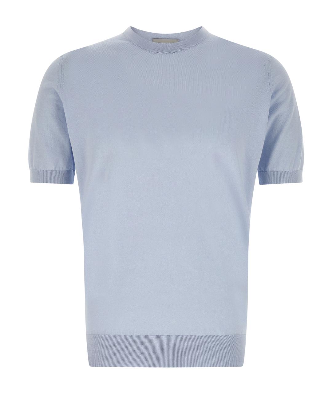 JOHN SMEDLEY Голубая хлопковая футболка, фото 1