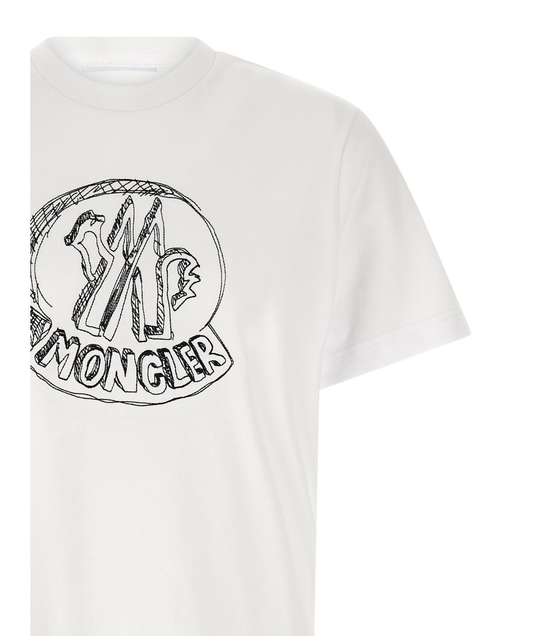 MONCLER Белая хлопковая футболка, фото 3