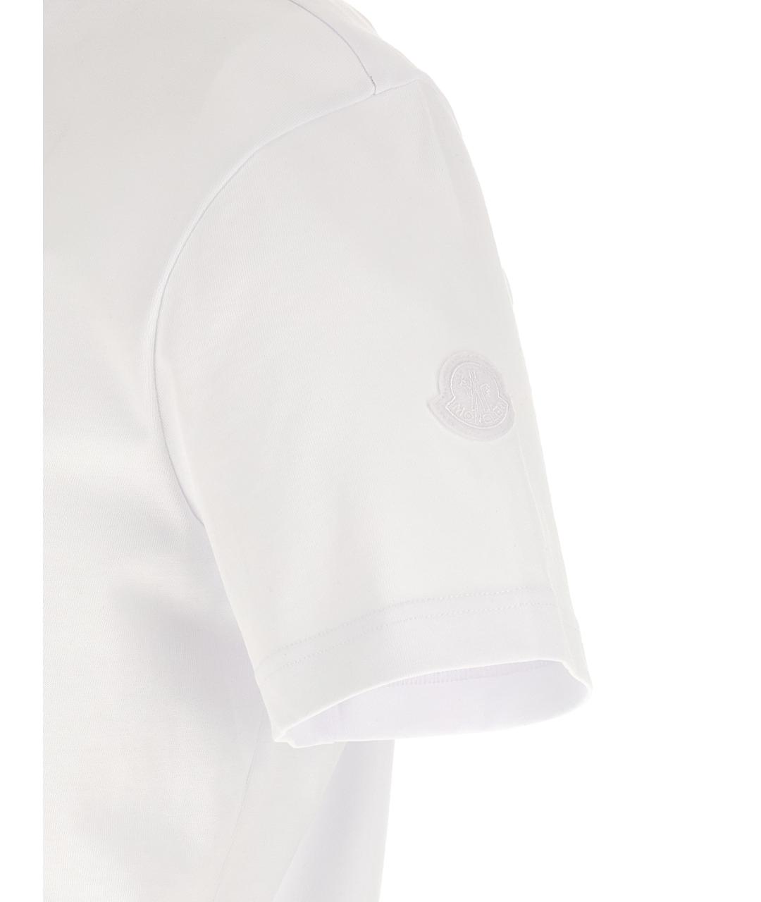 MONCLER Белая хлопковая футболка, фото 4