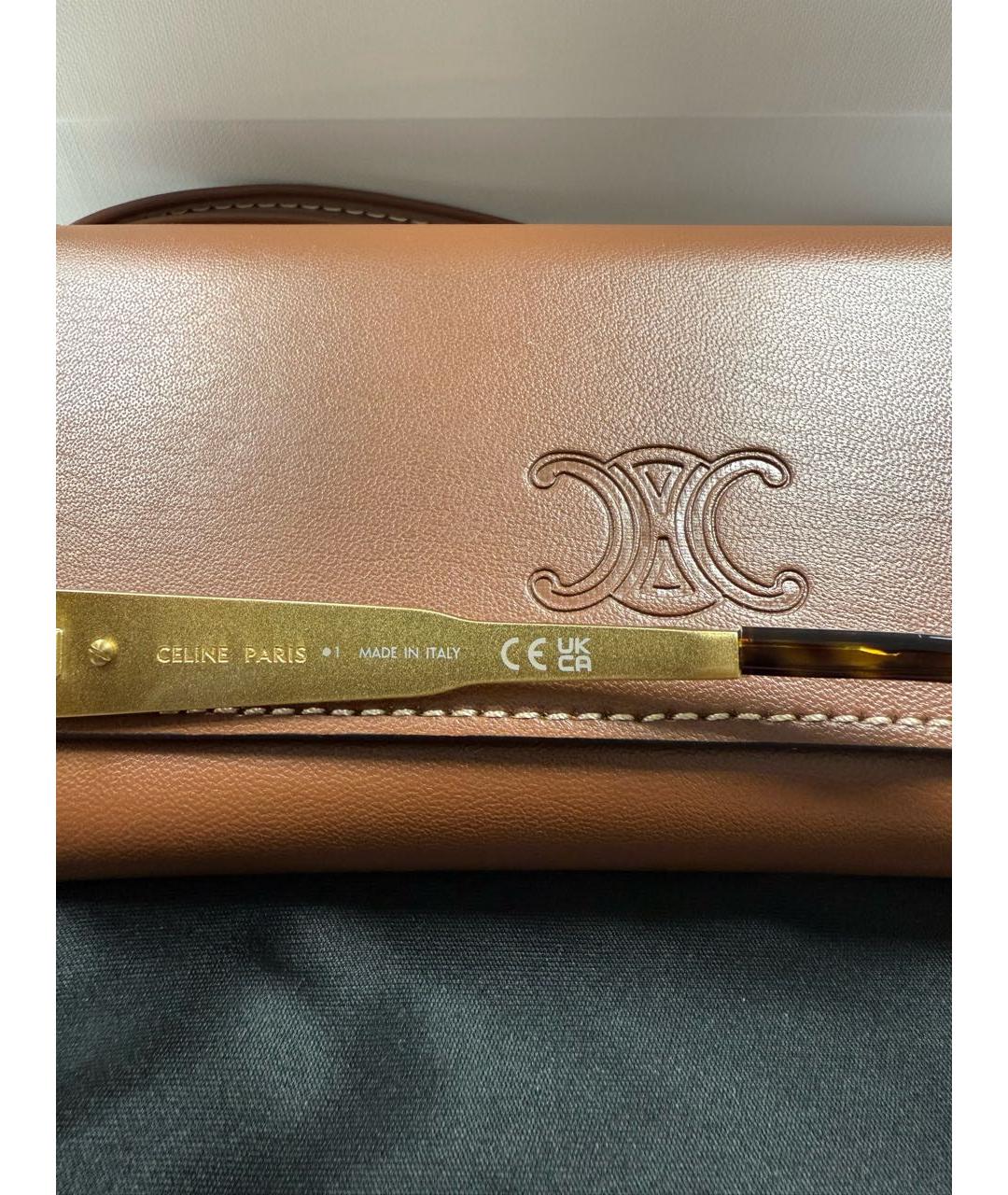 CELINE Золотые металлические солнцезащитные очки, фото 6