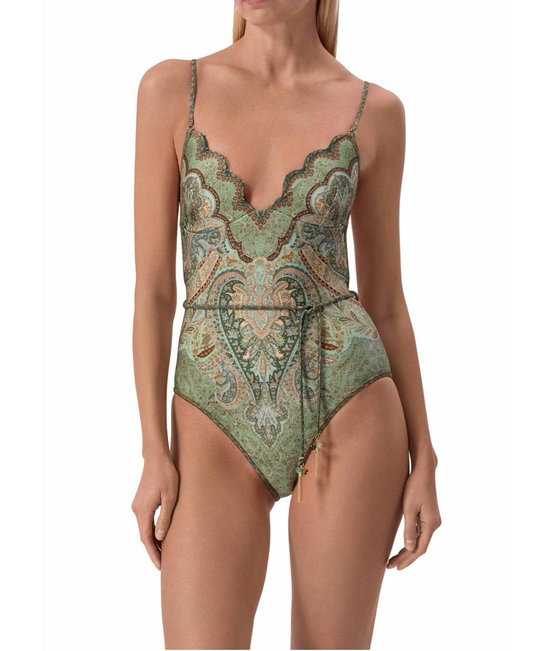 ZIMMERMANN Зеленый полиамидовый купальник, фото 2
