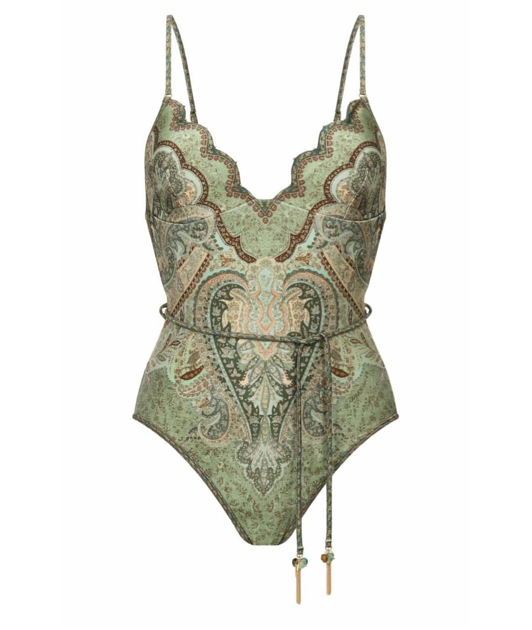 ZIMMERMANN Зеленый полиамидовый купальник, фото 4