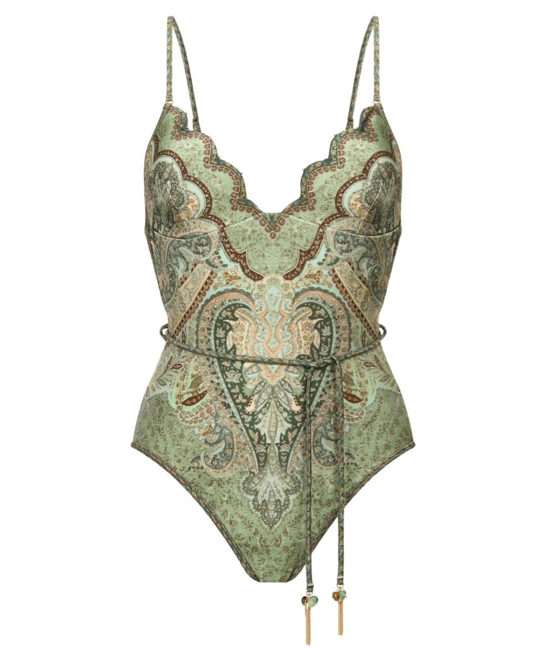 ZIMMERMANN Зеленый полиамидовый купальник, фото 1