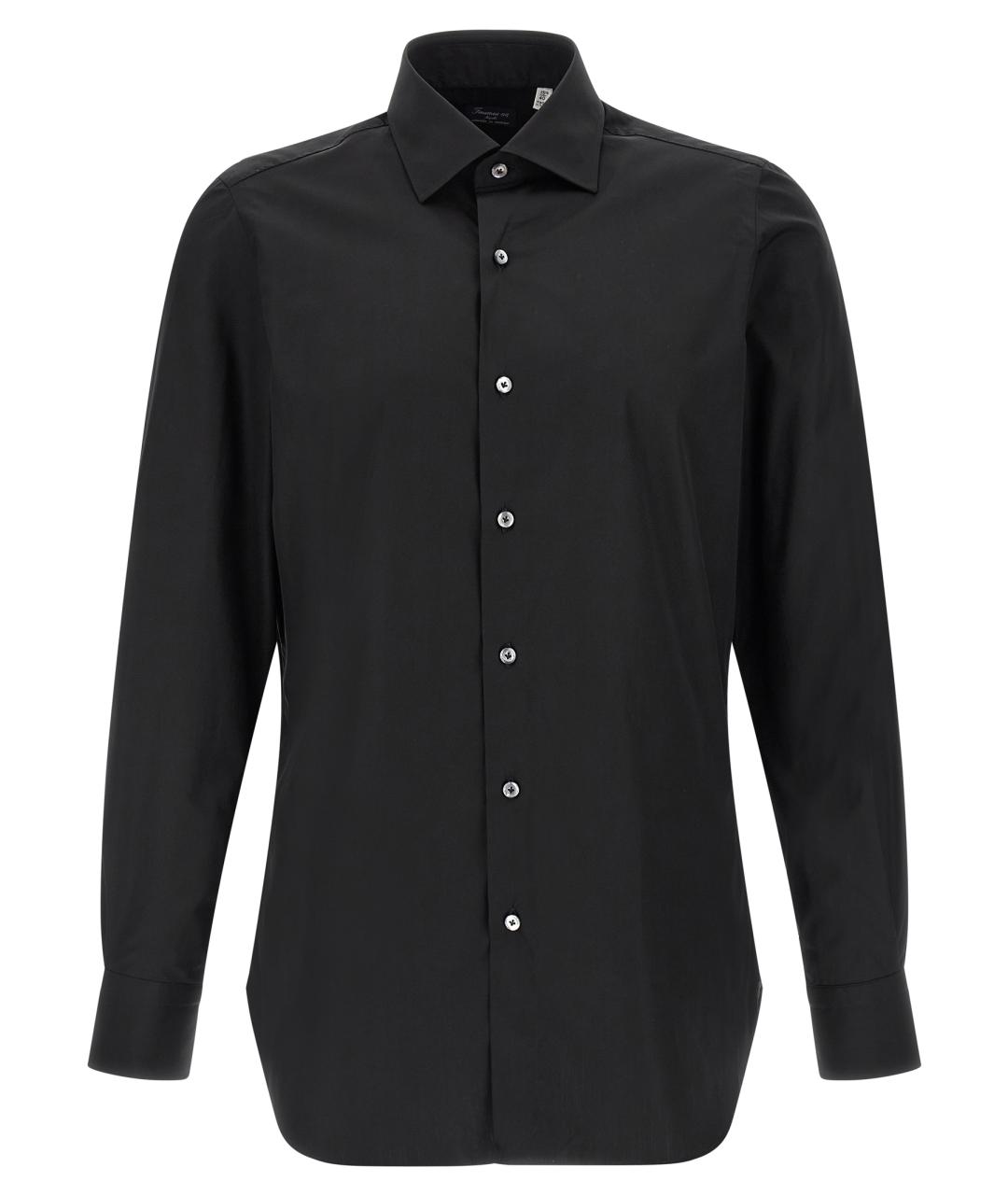 FINAMORE Черная хлопковая кэжуал рубашка, фото 1