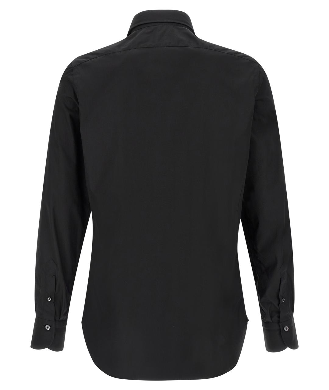 FINAMORE Черная хлопковая кэжуал рубашка, фото 2