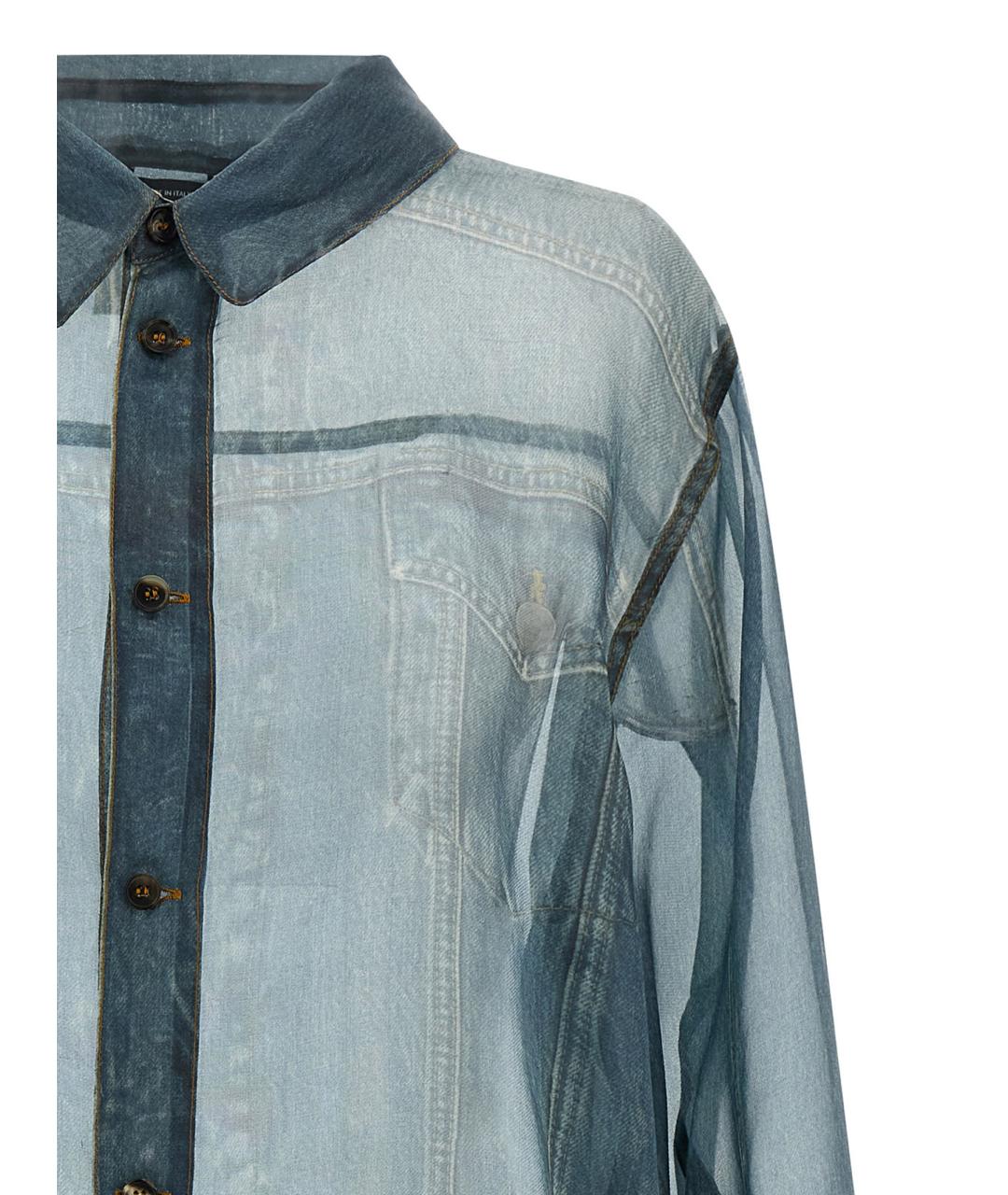 HAIKURE Синяя шелковая рубашка, фото 3