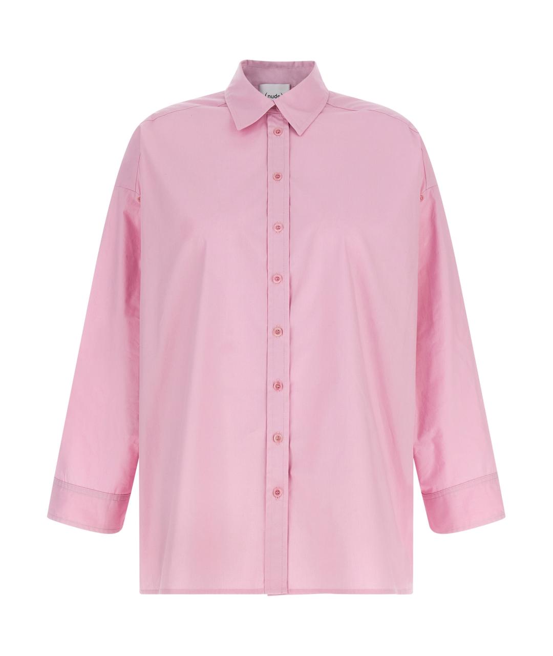 NUDE Розовая хлопковая рубашка, фото 2
