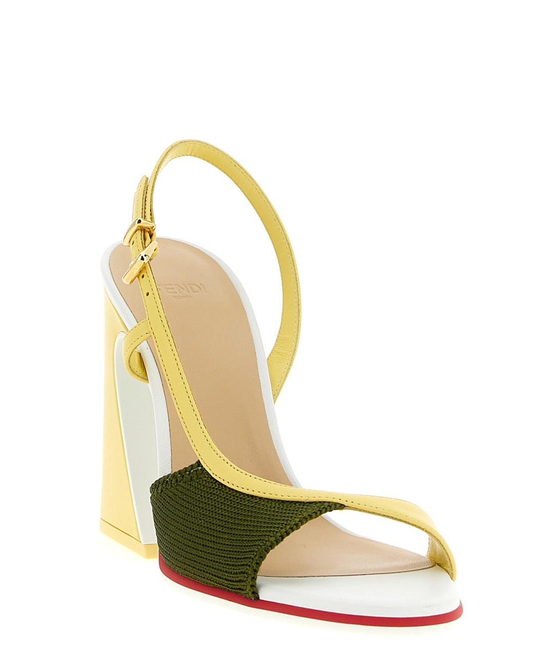 FENDI Мульти синтетические босоножки, фото 2