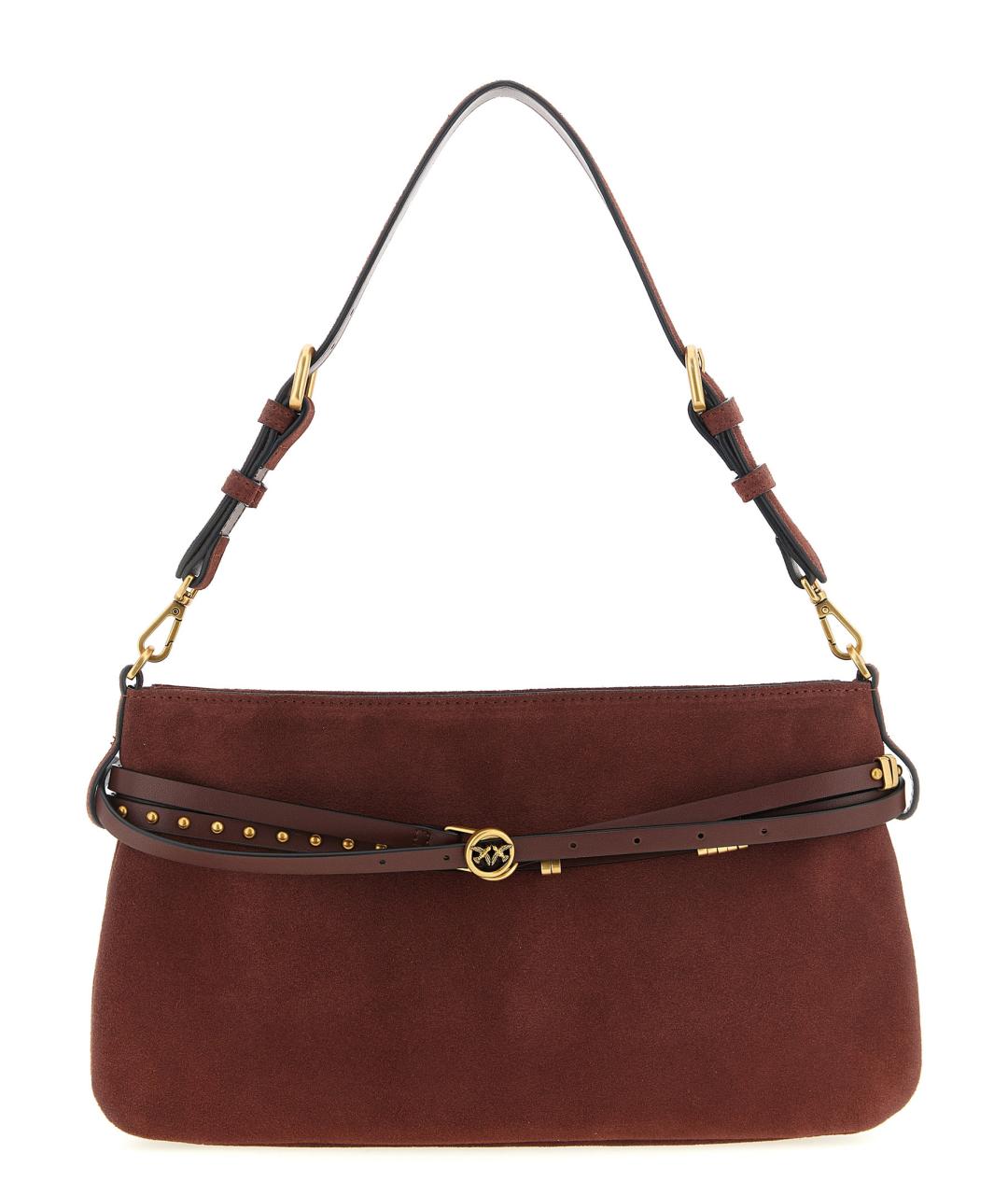 PINKO Бордовая замшевая сумка через плечо, фото 1