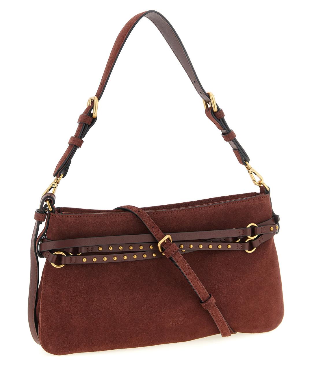 PINKO Бордовая замшевая сумка через плечо, фото 2