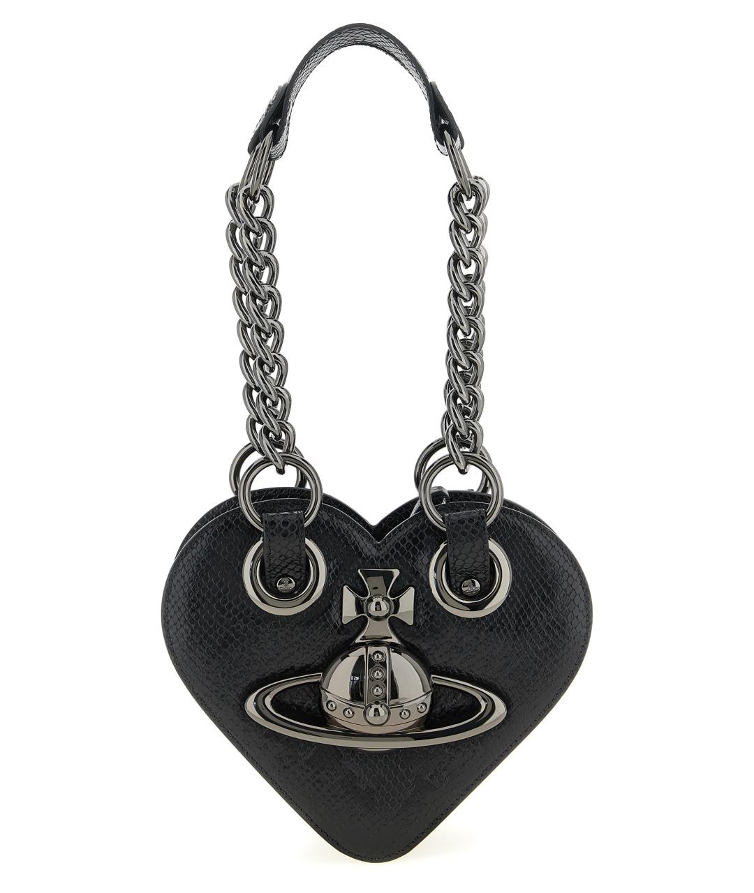 VIVIENNE WESTWOOD Черная кожаная сумка через плечо, фото 1