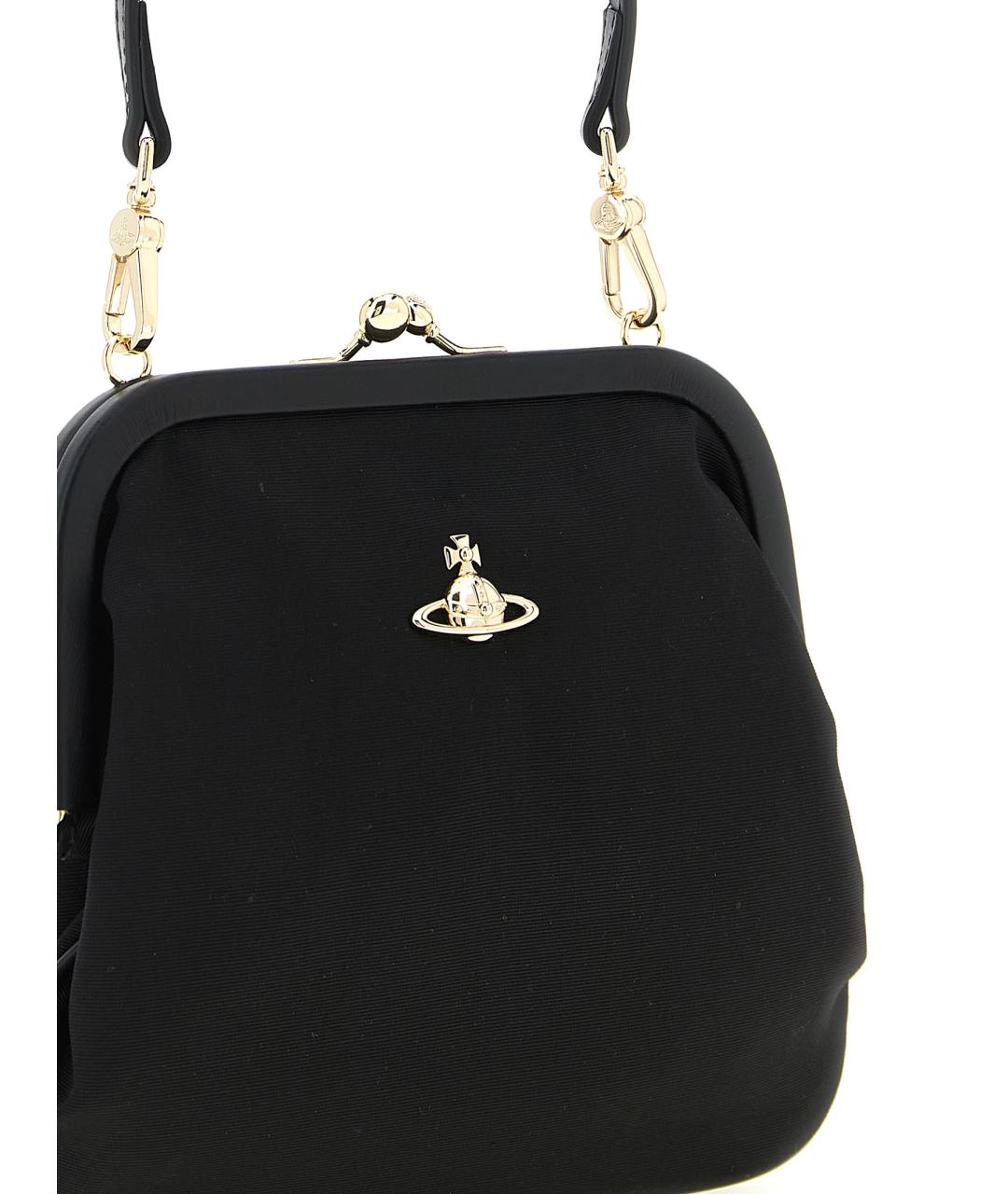 VIVIENNE WESTWOOD Черная синтетическая сумка через плечо, фото 3