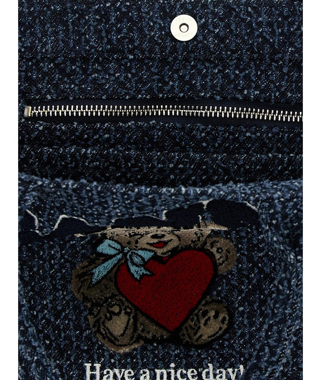 GANNI Синяя хлопковая сумка тоут, фото 4